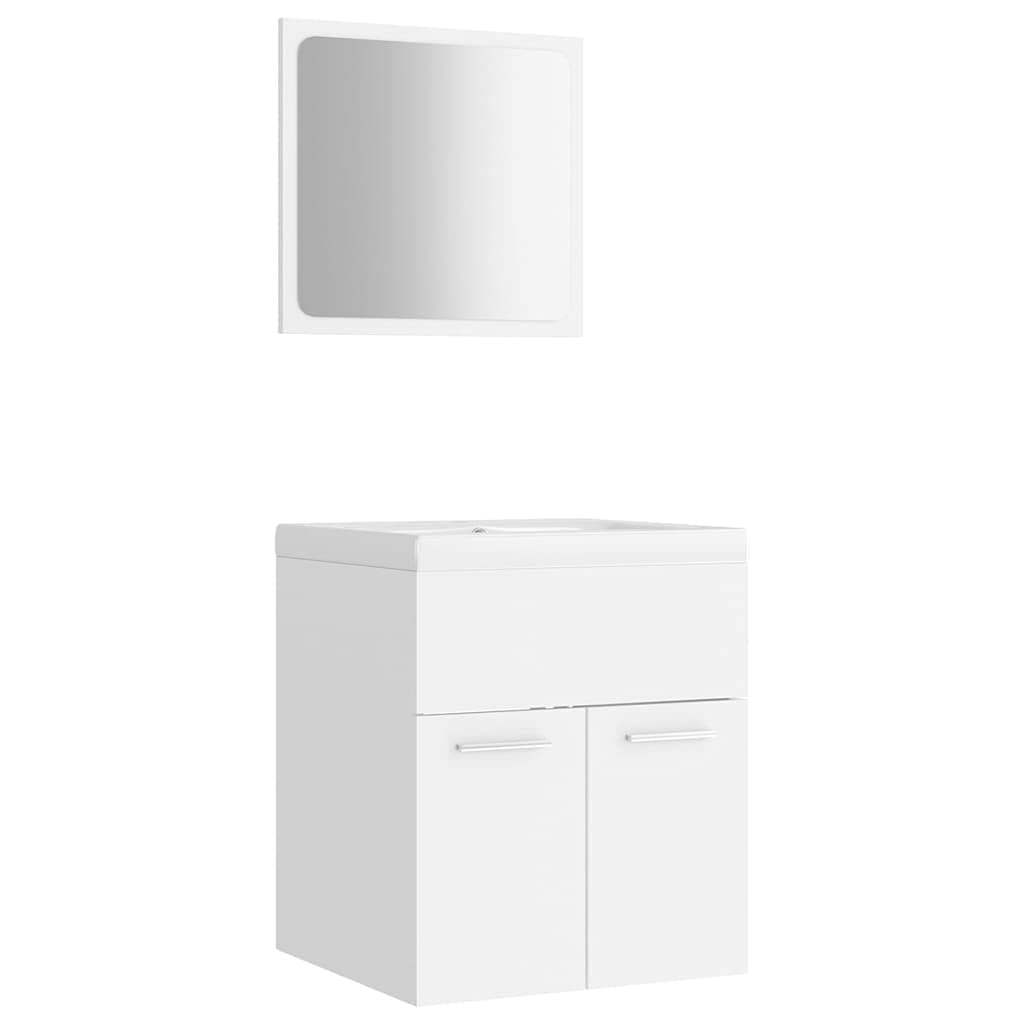 Set di mobili da bagno bianco truciolato L3070856