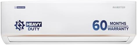 Blue Star 1.5 Ton 5 Star Heavy Duty, Inverter Split AC (Copper, Convertible 6 in 1 Cooling, Multi Sensors, Dust Filter, Self Diagnosis, IC718DCUHD, White)