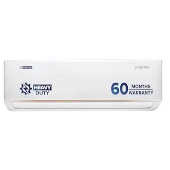 Blue Star 1.5 Ton 5 Star Heavy Duty, Inverter Split AC (Copper, Convertible 6 in 1 Cooling, Multi Sensors, Dust Filter, Self Diagnosis, IC718DCUHD, White)