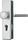 ABUS Türbeschlag KLS114 - für Wohnungstüren mit 72 mm Abstandsmaß - Türgriff innen, Türknauf außen - für nach links und rechts öffnende Türen - VdS anerkannt - F1 (Aluminium Natur)