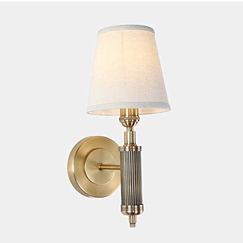 Lámpara de pared de cobre americano decorativa para sala de estar y pasillo