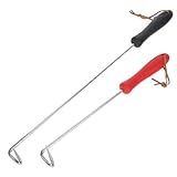 2 Stück Grill-fleischhaken: Wendehaken Aus Edelstahl Mit Kunststoffgriff, Ideal Zum Grillen, Wenden Und Drehen Von Fleisch Und Kochutensilien