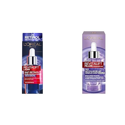 L'Oréal Paris Revitalift Lazer Saf Retinol Gece Serumu (30 ml) + L'Oréal Paris Revitalift Filler%1.5 Saf Hyaluronik Asit Kırışıklık Karşıtı Serum (30 ml)