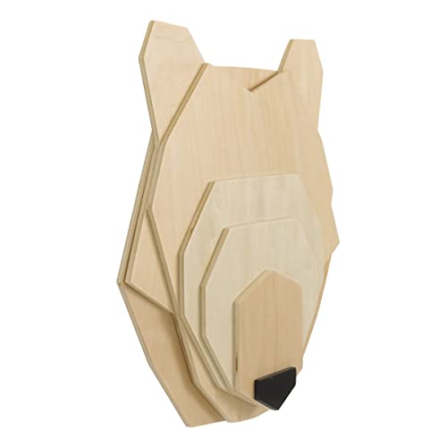 Nojo 2602973P Little Love By Nojo Bear Head Layered Natural Wood Nursery Wall Décor thumb #1