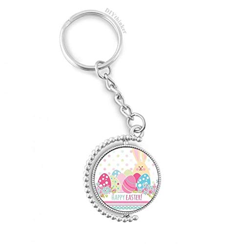 Porte-clés oeuf rotatif multicolore avec anneau robuste 1,2x3,5
