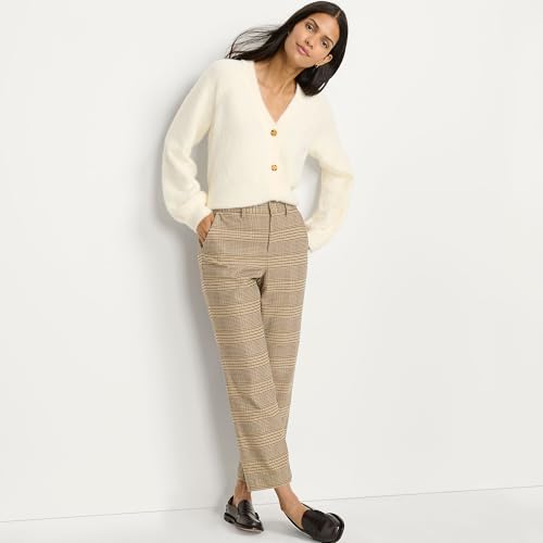 Lands' End Women's High Rise Brushed Flannel Tapered Ankle Pants4