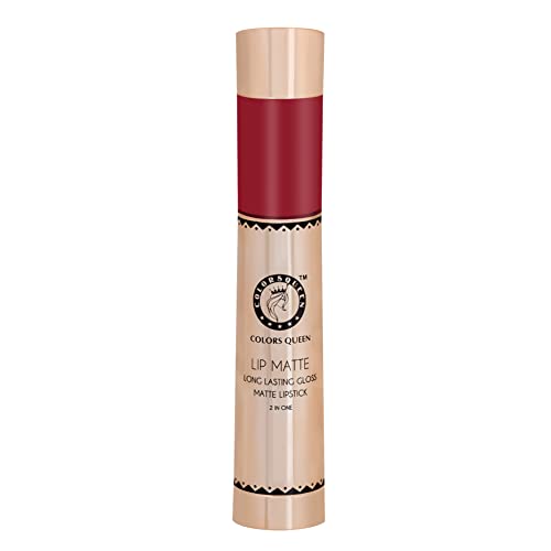 Image of Colors Queen 2 in 1 Matte Lipstick | Lip Matte | Long Lasting Gloss, Waterproof, Non Transferable| (03 - Hot Red, 8g)