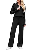 TOLENY Women Half Zipper Knitted Loungewear Sets Pullover and Long Pants Tracksuit Outfits