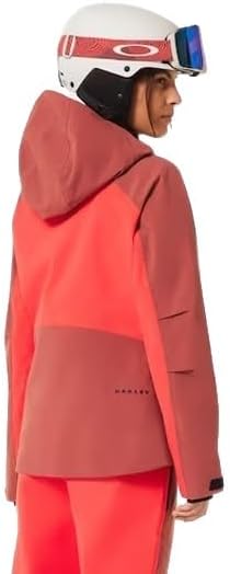 Oakley Womens Kendall Recycled Shell Jacket, Hibiscus Red/Rosewood, X-Small