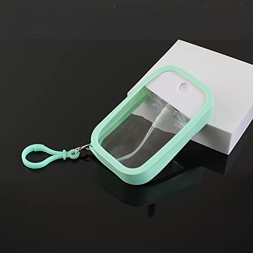 Image of House of Quirk 38ml Portable Card Spray Bottle - Refillable Perfume & Sanitizer Mist Sprayer with Hook (Green)