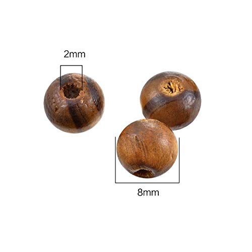 Souarts 800PCS Brown Wooden Beads, Natural Round Polished Wood Beads for Bracelets Making, Necklace, Craft Making: 8mm