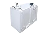 Vente-unique - Bañera con puerta 1 plaza Buram - acrílico - blanco