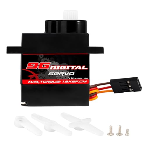 Servomotor RC - Servomotor Digital De 1,4 Kg Control De 180° | Servo De Engranaje De Hierro De Bajo Ruido | Accesorios Para Drones, Robots, Coches, Barcos, Maquetas De, Robótica | Piezas De A