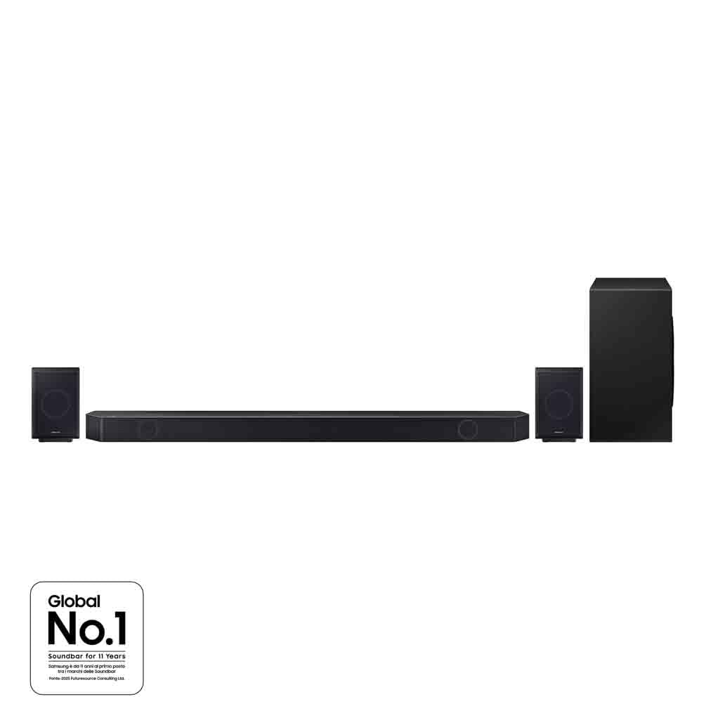 Samsung Soundbar HW-Q990D/ZF Serie Q, 22 Speaker, Wireless Dolby Atmos, Audio a 11.1.4 Canali, Q-Simphony, Alexa integrato e compatibile con Google Assistant, Graphite Black 2024