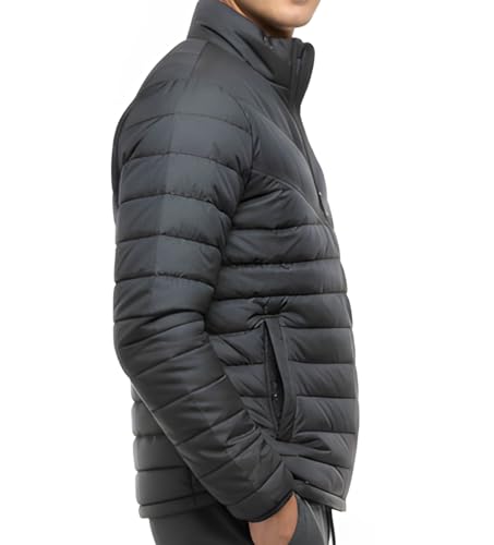 Image of BARKEYO Men's Winter Wear Black Puffer Bomber Biker Regular Wear Casual Jacket For Men
