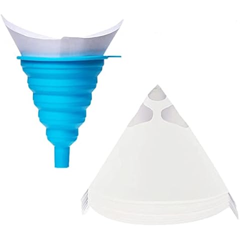 Terberl 150Pack 100 Micron Paint Strainers Paint Filter Paint Cones with 1 Pcs Silicone Funnel, 100 Micron Paint Filter with Fine Nylon Mesh - Automotive, Spray Guns, Arts Craft Cover