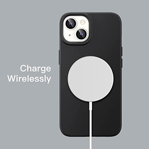 Image of NAFS Silicone Case Compatible with iPhone 14 | Camera Protect Microfiber Lining Cover | Case Cover for iPhone 14 (Black)