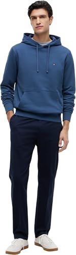 Tommy Hilfiger Herren Hoodie Essential Terry mit Bauchtasche, Blau (Aegean Sea), S – Ansicht 4