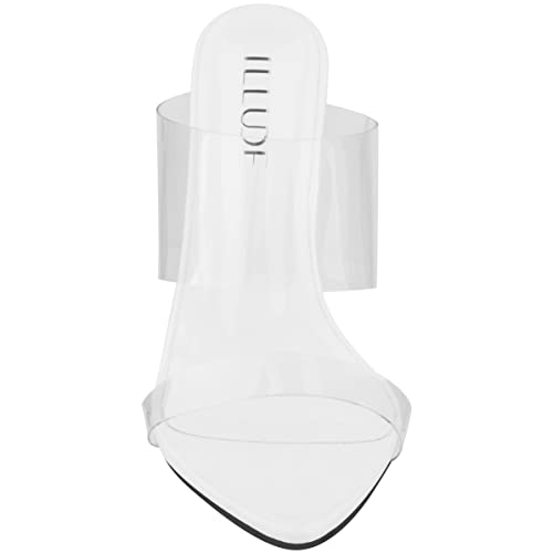 ILLUDE Women’s Clear Pointed Toe Sandals Stiletto Heels Transparent Strap High Heels Slip on Mules4