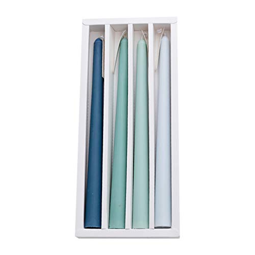 4Pcs Green Gradient Taper Candles, Scented Long Pole Smokeless Candles for Wedding, Party, Dinner Decor, Fits Candlesticks and Candelabras, 9.84 Inch