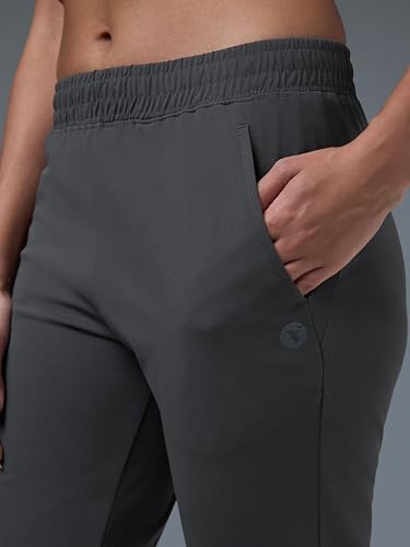 Image of TECHNOSPORT Women's Regular Fit Mid Rise Solid Track Pant with Antimicrobial, Stretchable for Gym, Workout & Sports and Regular Use