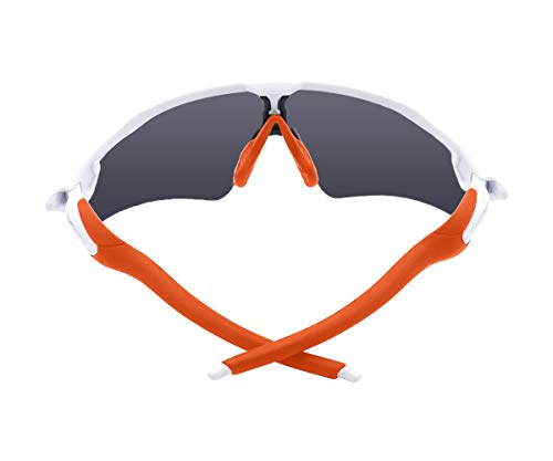 Image of SAUCER Replacement Nose Pieces Pads & Earsocks Temple Sleeve Rubber Kit for Oakley Radar EV Path OO9208 | Radar EV Pitch OO9211 | Radar EV Advancer OO9442 Sunglass - Orange + Orange