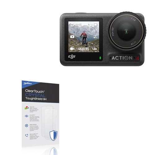 BoxWave Screen Protector Compatible with DJI Osmo Action 4 - ClearTouch Crystal ToughShield 9H (2-Pack), Clear 9H Tough Flexible Film Screen Protector