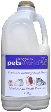Sepiolita Bathing Sand Dust Chinchilla Guinea Pig Hamster Gerbil 1.5kg / trial pk (1.5 kg Tub)