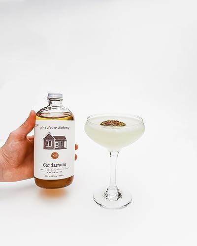 Pink House Alchemy Cardamom Simple Syrup – 16oz Bottle – Handcrafted All-Natural Mixer for Coffee, Cocktails, Soda, Lemonade, Tea & Baking – Gluten-Free, Non-GMO, Vegan, Small Batch (CAR 1)