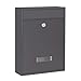Produktbild Wiltec Briefkasten anthrazit V10 Postkasten mit Namensschild, großem Briefschlitz und 2 Schlüsseln Wandbriefkasten aus pulverbeschichtetem Stahl