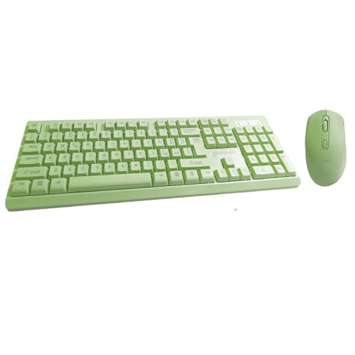 Vetrineinrete® Tastiera più mouse Wireless senza fili con design moderno connessione stabile 5 colori disponibili (Verde)