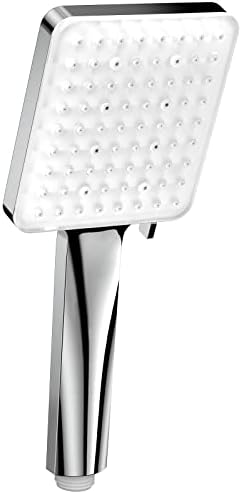 Shower Head High Pressure Power Shower Heads - YEAUPE Square Shower Head with 5 Setting Spray Mode (Shower Head Without Hose), Chrome (S5616)