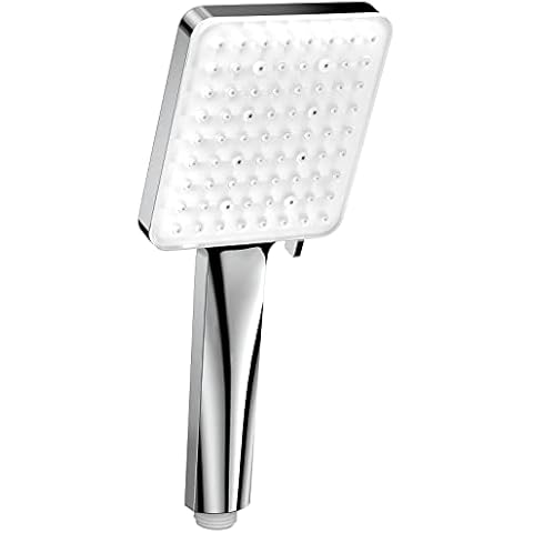 YEAUPE Shower Head Rain Shower Water-Saving Pressure Increasing Shower Rain Shower with 6 Jet Types Hand Shower Rain Shower Large High Pressure Shower Head (Shower Head Without Hose), Silver Cover