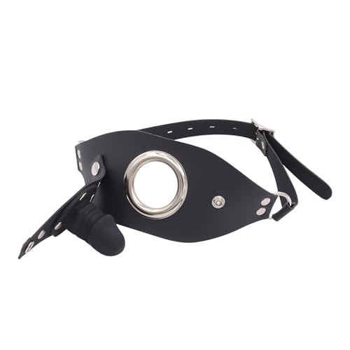 Kutocesy Gag Godemiché Amovible En Silicone Avec Gag Balle En Cuir Réglable BDSM Bâillon Bouche Pour Les Couples Jouets De Bondage (5.5CM)