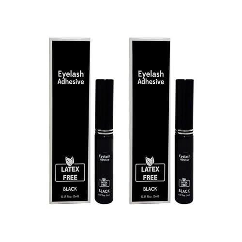 Eyelash Adhesive Latex Free (2 Pack) (BLACK)