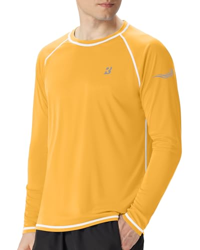 Men's Long Sleeve Rash Guard, UPF 50+ Sun Protection Quick Dry Swim Shirt