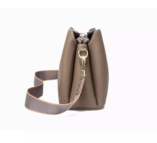Image of Small Women Soft Genuine Leather Shoulder Bag Crossbody Purses for Lady Bucket Handbag