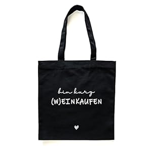 Donari® Katoenen tas zwart met spreuk – jute tas winkelen – stoffen tas voor levensmiddelen van 100% katoen – stoffen tas duurzaam bedrukt voor winkelen (winkelen)