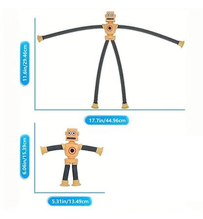 HARKASH Giraffe with Robot Men It's New Bendable Telescopic Shape Changing Tubes Sensory Toys Pop Creative Suction Strees Relif Toy for Children Toddler - Multicolor (3 Robot) 2