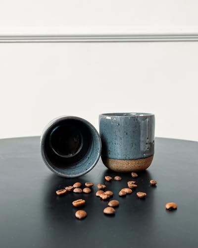 Copo em Cerâmica Artesanal com Capacidade de 150ml, Conjunto com 2 unidades, Opção Perfeita para Caf