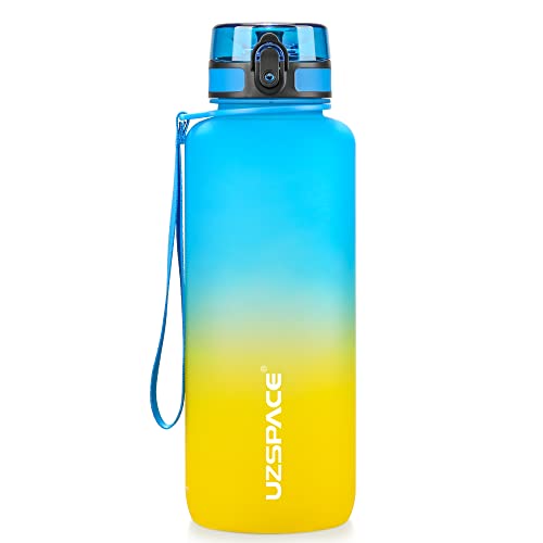 UZSPACE Botella Agua Deportiva,500ml/800ml/1000ml/1.5l, Tritan Botella Agua Sin BPA. Evitar Fugas de Agua y Ideal para el Ejercicio y los Deportes al Aire Libre