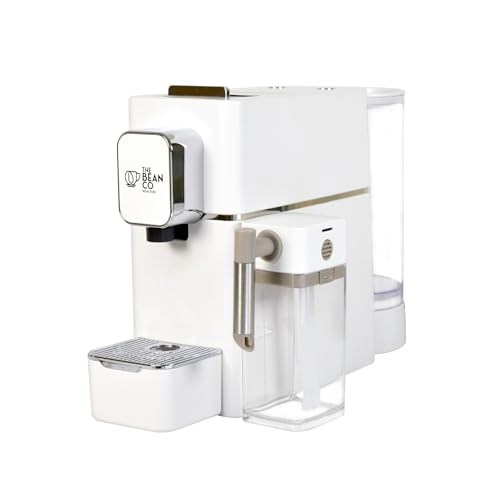 Image of THE BEAN CO Coffee Capsule Machine with Milk Tank Attachment |19 Bar Pressure Compatible with Nespresso Pods|Capsules Coffee Machine for Office, Espresso Coffee Maker Machine for Home-White