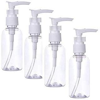 SHREEVARI 100ml Empty Clear PET Pump Bottles Refillable Cosmetic Containers Leak Proof with White Screw Dispenser Pump for Toiletries, Shampoos, Lotions, Creams, Body Wash (Pack of 4)