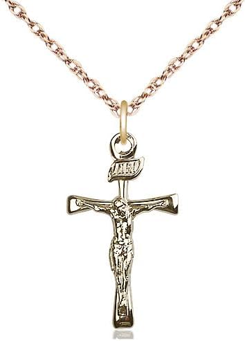 14kt Gold Filled Maltese Crucifix Pendant on a 24 inch Gold Filled Light Rope Chain.