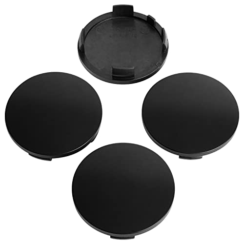 KitsPro ABS Wheel Center Caps, 4-PC Set (Matte Black, 60mm / 56mm)
