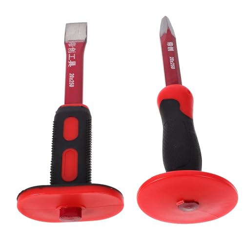 BELLIFFY Rock Chisel Set 2pc Concrete Chisel Comfortable Grip Non-slip Handle for Heavy Duty Use
