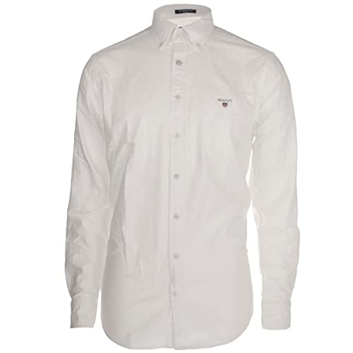 GANT The Oxford Shirt Reg BD Camiseta Deporte, Blanco (White), Large para Hombre