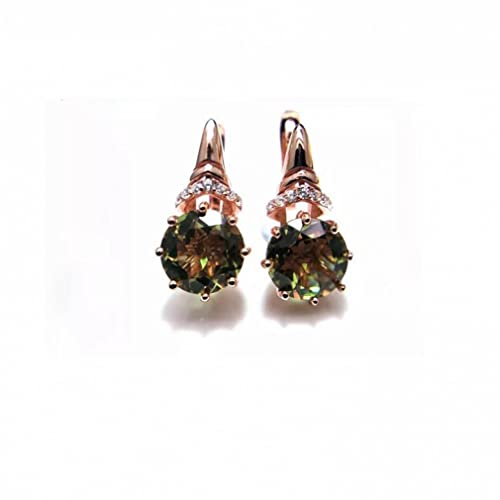 Boucles d'oreilles rondes 8.0mm en pierres précieuses légères contre l'inconfort