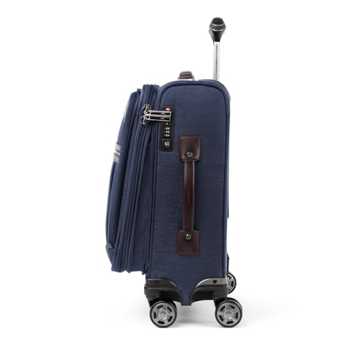 Travelpro Platinum Elite Softside Expandable Luggage, 8 Wheel Spinner Suitcase, USB Port, Fits up to 15" Laptop, Men and Women, Business Plus