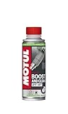 Motul Oktan-Booster und Reinigungs-Additiv für Kraftstoffsysteme von Motorrädern mit 2- und 4-Takt-Motoren, Mehr Leistung, weniger Verbrauch und Emissionen, Boost and Clean Moto, 200 ml